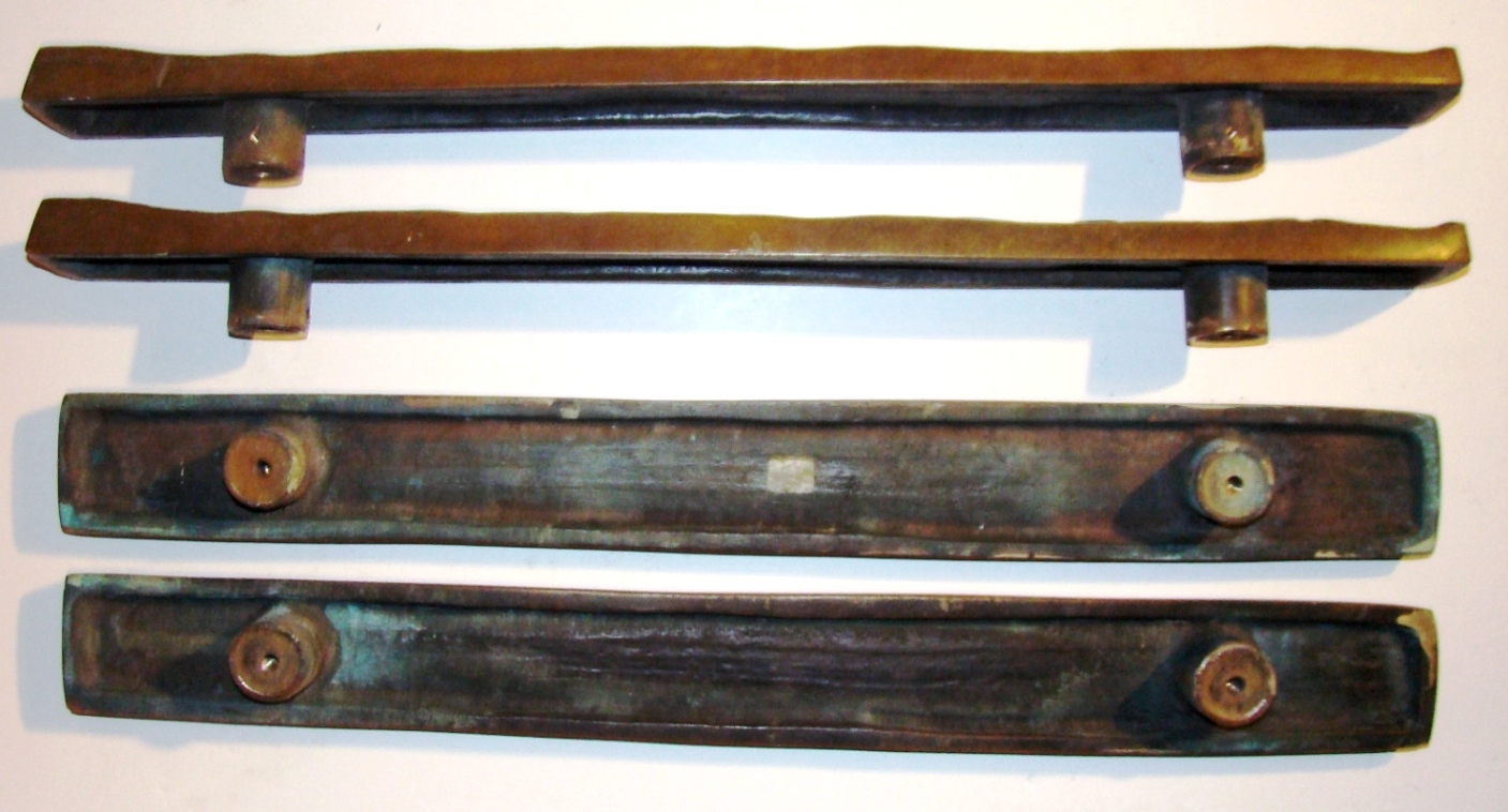 Forms and Surfaces Mid Century Modern Bronze Door Pulls Set Modernism